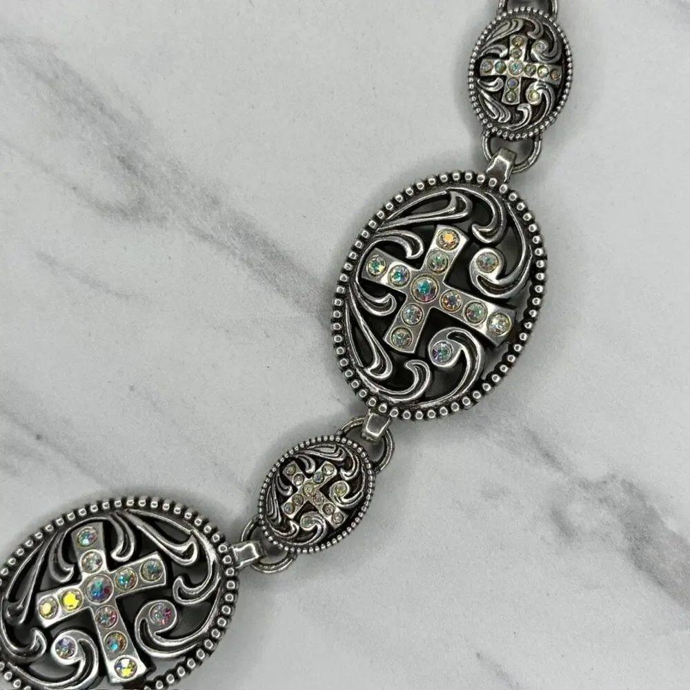 Brighton Rhinestone Cross Chain Link Belt Small (S) ✨